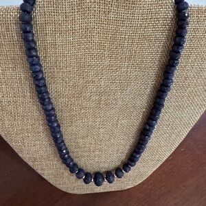 Chic Midnight Blue Beaded Necklace